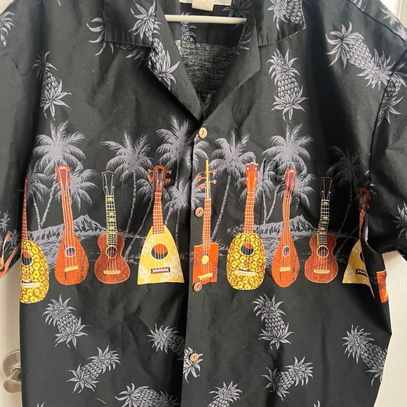 Hawaii Hangover‎ Hawaiian Shirt Ukulele Pineapple Print Aloha Shirt XL - Picture 2 of 7